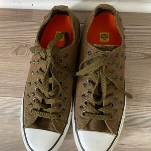 Converse Olive Green Studded Shoes